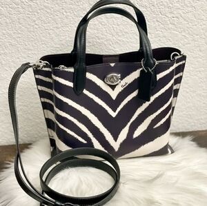 Coach Willow Tote 24 with Zebra Print